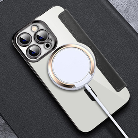 Klapkové puzdro pre iPhone 13 Pro, RFID Wallet MagSafe CamShield, čierne