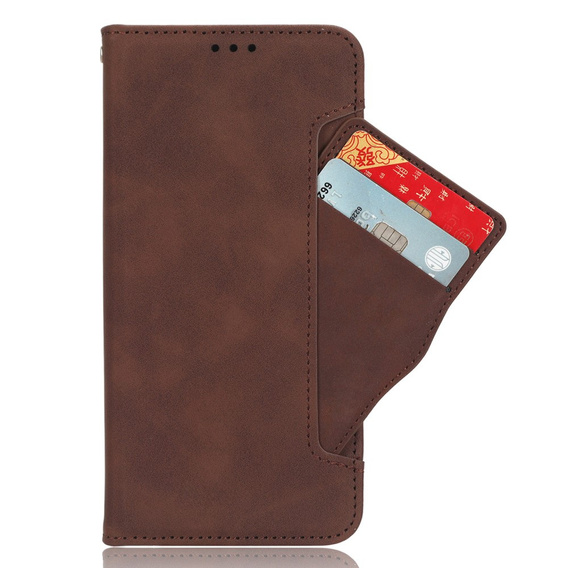 Klapkové puzdro pre Realme 14 5G / Realme 14T 5G, Card Slot, hnedé