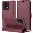 Puzdro pre Motorola Edge 50 Pro, ERBORD Glossy Litchi, flipová peňaženka, červené
