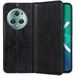 Obal na mobil pre Honor Magic 5 Pro 5G, Wallet Litchi Leather, čierne