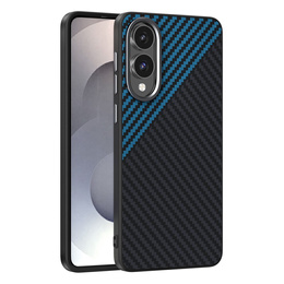 ABEEL puzdro pre Samsung Galaxy S25 Edge, Carbon Fiber, pre MagSafe, čierna / modrá