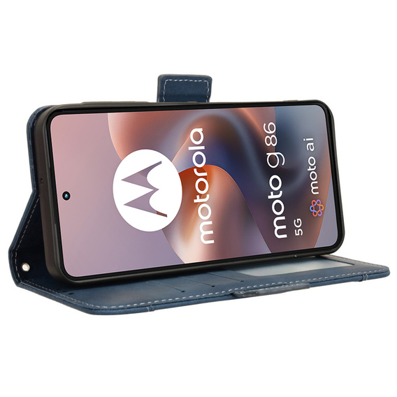 Klapkové puzdro pre Motorola Moto G86 5G, Card Slot, tmavomodré