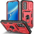 Obal na mobil pre Samsung Galaxy A54 5G, CamShield Slide, červené / čierne