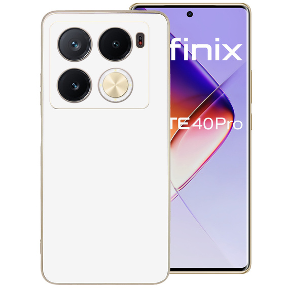 Puzdro pre Infinix Note 40 Pro, Glamour CamShield, biele