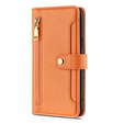 Klapkové puzdro pre Oppo Reno8 T 4G, Wallet Zipper Pocket, oranžové