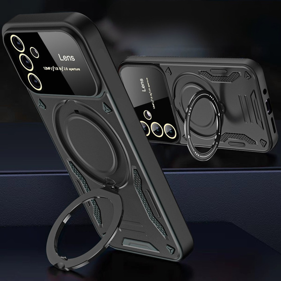 Pancierované puzdro pre Honor Magic 6 Lite 5G, Magnetic Ring, čierne