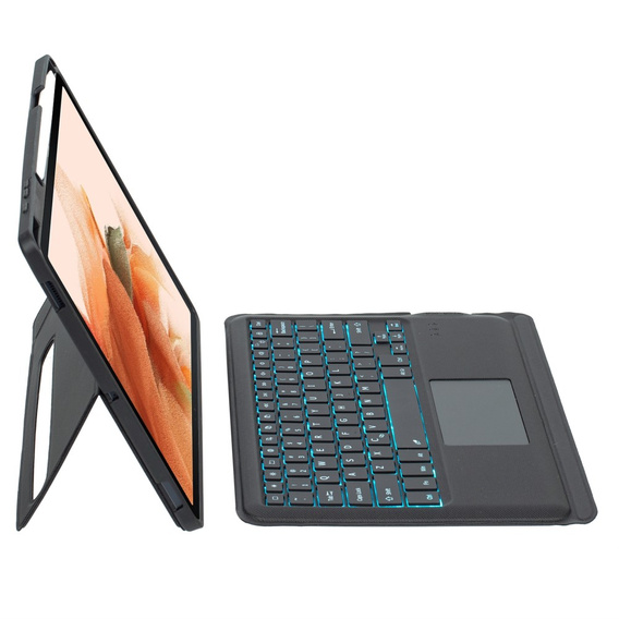 Puzdro s podsvietenou bluetooth klávesnicou pre Samsung Galaxy S9+ / S9 FE+ / S10+ Plus, čierne