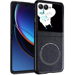 Obal na mobil pre Motorola Razr 50 Ultra, Leather Hybrid MagSafe, čierne