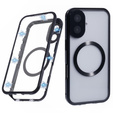 Magnetické puzdro Dual Glass MagSafe pre iPhone 16, čierne