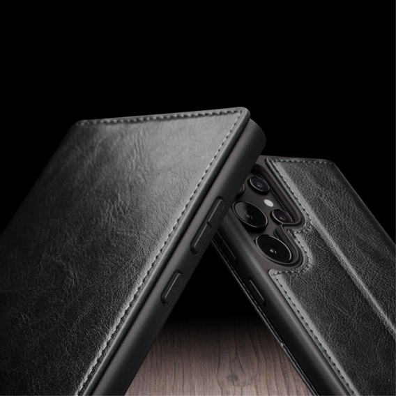 Flipové puzdro pre Samsung Galaxy S25 Ultra, QIALINO Leather Wallet, čierne