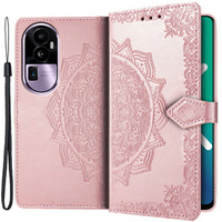 Klapkové puzdro pre Oppo Reno 10 / 10 Pro, Mandala, ružové rose gold