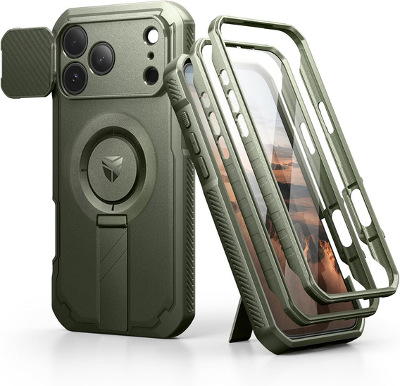 Pancierované puzdro Dexnor so stojanom a spúšťou fotoaparátu, pre MagSafe pre iPhone 17 Pro