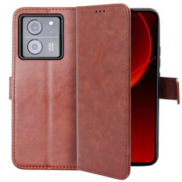 Klapkové puzdro pre Xiaomi 13T / 13T Pro, Crazy Horse Wallet, hnedé