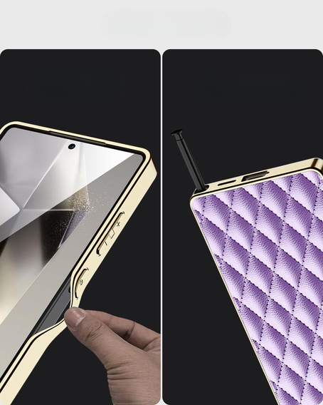Puzdro pre Samsung Galaxy S25 Ultra, Leather Rhombus, fialové