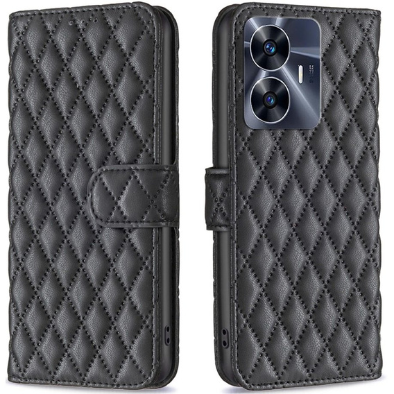 Klapkové puzdro pre Realme C55, Wallet, BINFEN COLOR, čierne