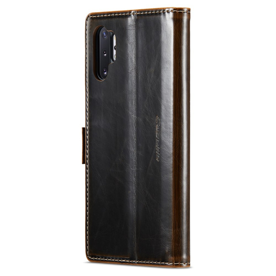 CASEME flipové puzdro pre Samsung Galaxy Note 10 Plus, Waxy Textured, káva