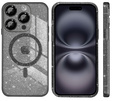 Puzdro pre iPhone 16 Pro Max, ERBORD Glitter MagSafe, čierne + sklo na displej
