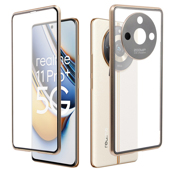 Puzdro pre Realme 11 Pro 5G / Pro+ 5G, Magnetic Dual Glass, zlaté