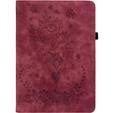 Puzdro s chlopňou pre Lenovo Tab P12, flower, červené