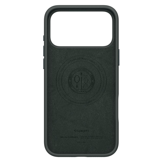 Spigen puzdro pre iPhone 17 Pro Max, Silicone Fit MagSafe, Abyss Green