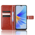 Klapkové puzdro pre Oppo A17, Crazy Horse Wallet, hnedé