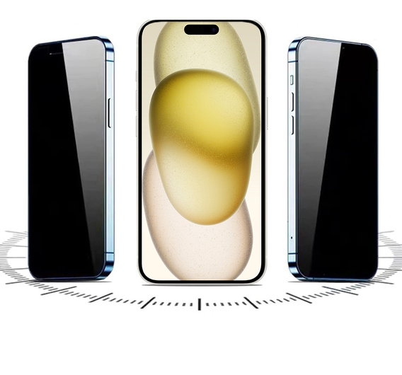 2x tvrdené sklo na ochranu súkromia pre iPhone 15 Plus, ERBORD 9H Easy App Anti-Peep