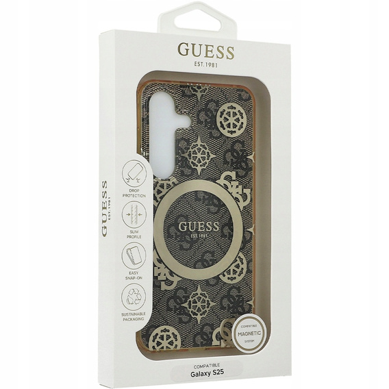 GUESS Magnetické puzdro IML Peony pre Samsung Galaxy S25