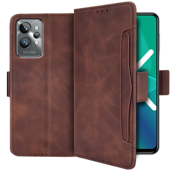 Klapkové puzdro pre Realme GT2 Pro, Card Slot, hnedé