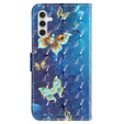 Klapkové puzdro pre Samsung Galaxy A35 5G, Wallet, Butterflies modré