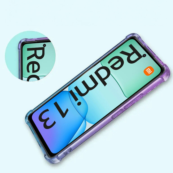 Puzdro pre Xiaomi Redmi 13, Gradient Dropproof, Fialová / modrá