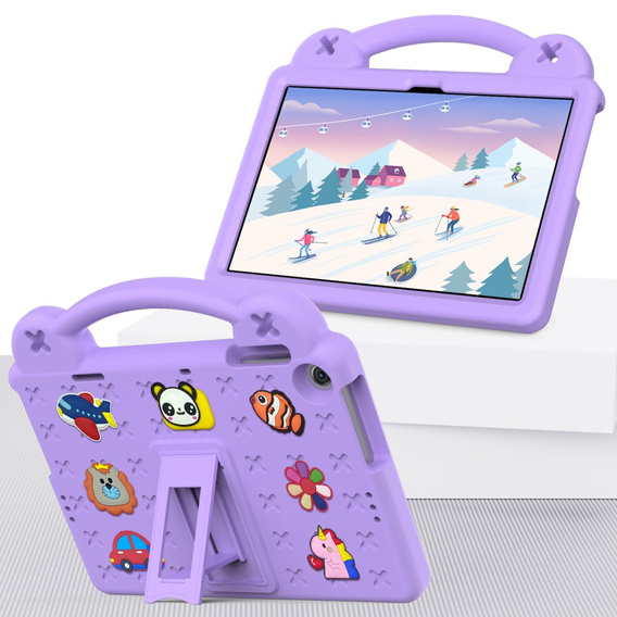 Detské puzdro pre Lenovo Tab M10 10.1 Gen 3 TB-328FU/TB-328XU, Cute Patterns, so stojanom, fialové