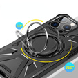 Puzdro pre iPhone 16 Pro Max, pancierované so stojanom a rukoväťou, čierne