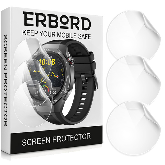 3x ERBORD Hydrogélová fólia pre Huawei Watch GT 5 Pro 46mm