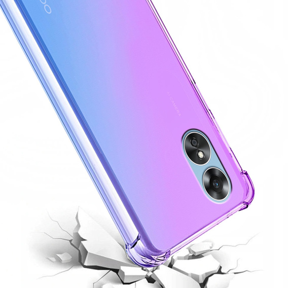 Puzdro pre Oppo A17, Gradient Dropproof, Fialová / modrá
