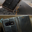 CASEME flipové puzdro pre Samsung Galaxy S10+ Plus, Waxy Textured, káva