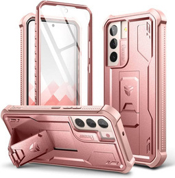 Obrnené puzdro pre Samsung Galaxy S22, Dexnor Full Body, ružové rose gold