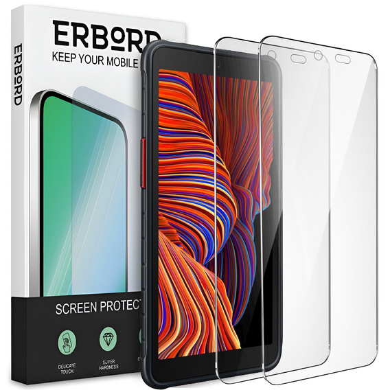 2x tvrdené sklo pre Samsung Galaxy Xcover 5, ERBORD 9H Hard Glass na displeji