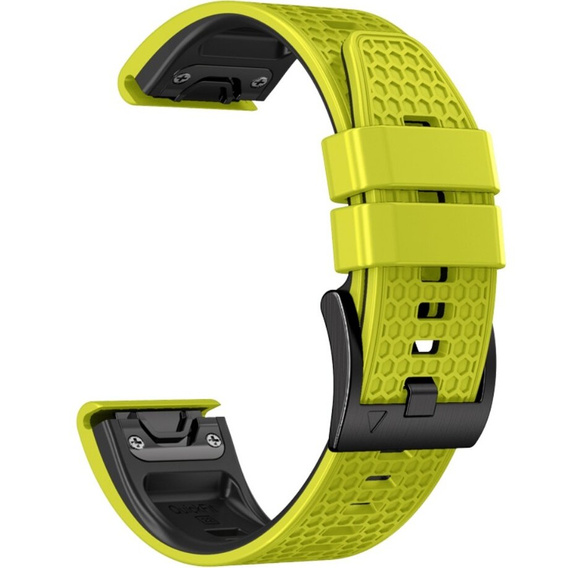 Silikónový remienok pre Garmin Fenix 7 / Forerunner 965 / 955 / 945 / 935, žltý / čierny