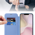 Klapkové puzdro pre iPhone 16E, RFID Wallet MagSafe CamShield, modré