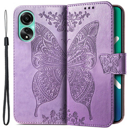 Klapkové puzdro pre Oppo A38 4G / Oppo A18 4G, Butterfly, fialové