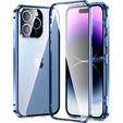 Puzdro pre iPhone 15 Pro Max, Magnetic Dual Glass, modré