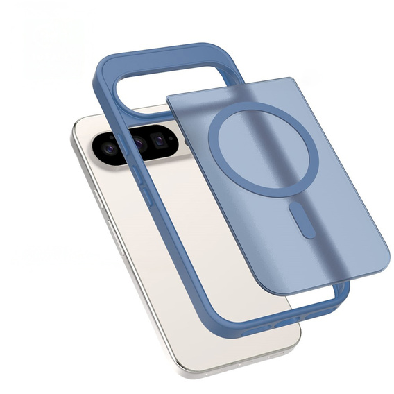Matné puzdro pre Google Pixel 10 / 10 Pro, pre MagSafe, priesvitné modré