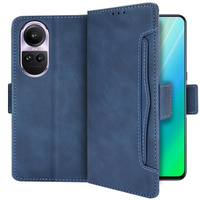 Klapkové puzdro pre Oppo Reno 10 / 10 Pro, Card Slot, tmavomodré