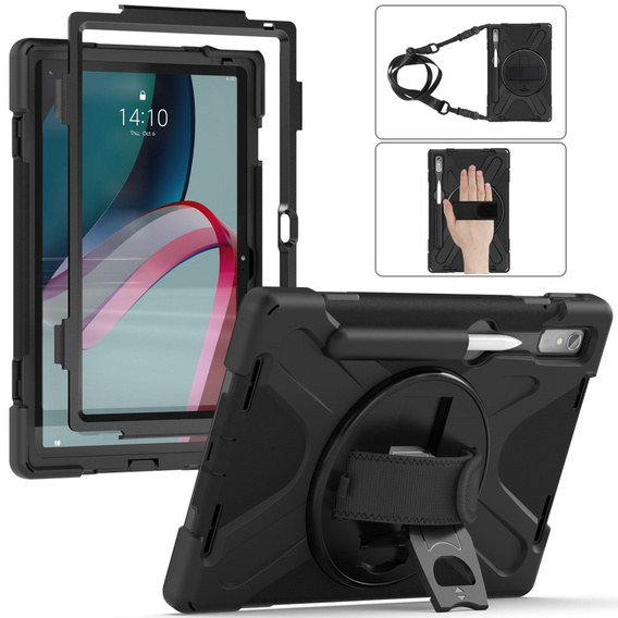 Obrnené puzdro pre Lenovo Tab P11 Pro Gen 2 TB132FU TB132XU 11.2", ochranné 360 so slotom na stylus, čierne