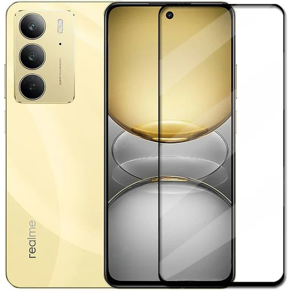 3D tvrdené sklo pre Realme 14X / Realme C75, čierny rám