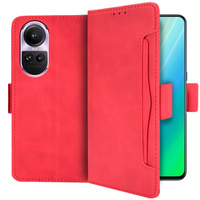 Klapkové puzdro pre Oppo Reno 10 / 10 Pro, Card Slot, červené