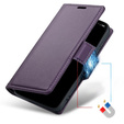 Puzdro pre Motorola Edge 50 Pro, ERBORD Glossy Litchi, flipová peňaženka, fialové
