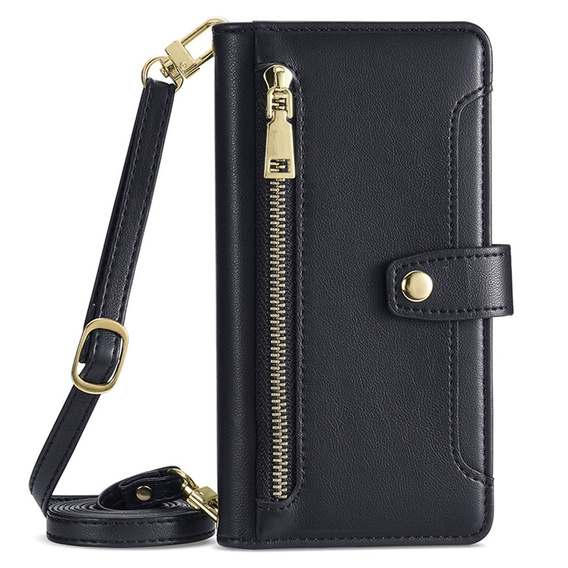 Klapkové puzdro pre Samsung Galaxy A54 5G, Wallet Zipper Pocket, čierne