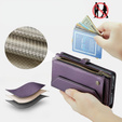 Puzdro CASEME pre Samsung Galaxy A56 5G, RFID Leather Wallet, s popruhom cez rameno, fialové