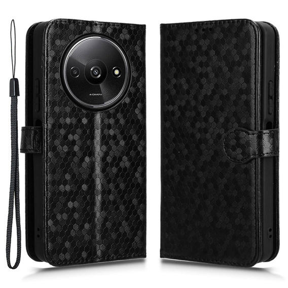 Flipové puzdro pre Xiaomi Redmi A3, Wallet Rhombus, čierne